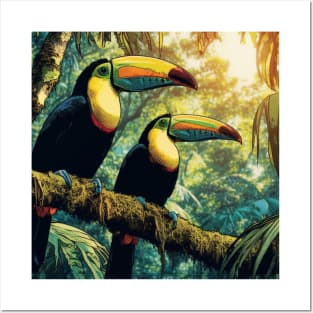 Gorgeous Tropical Toucan Birds Posters and Art